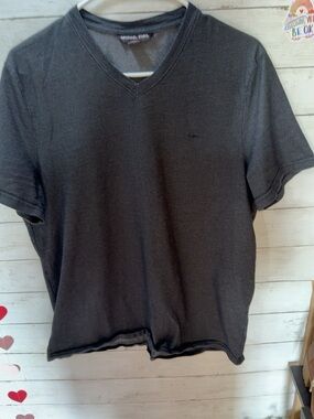 Michael Kors Men’s Dark Charcoal V-Neck Tee